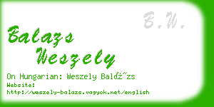 balazs weszely business card